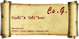 Csók Gábor névjegykártya